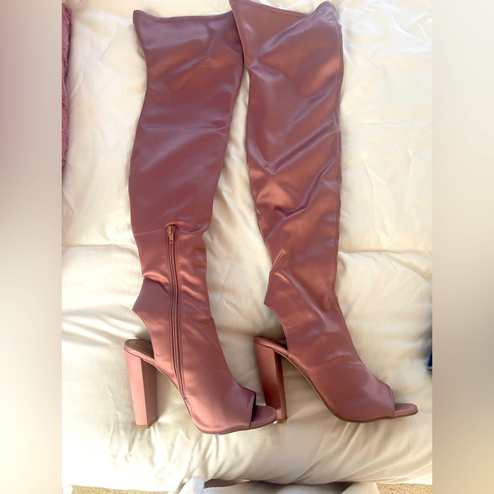 Women Steve Madden Kimmie-S Dusty Pink Knee High Boot Heel | Size: 8